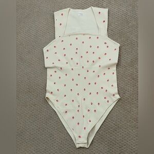 NWOT OQQ Strawberry Bodysuit XXL